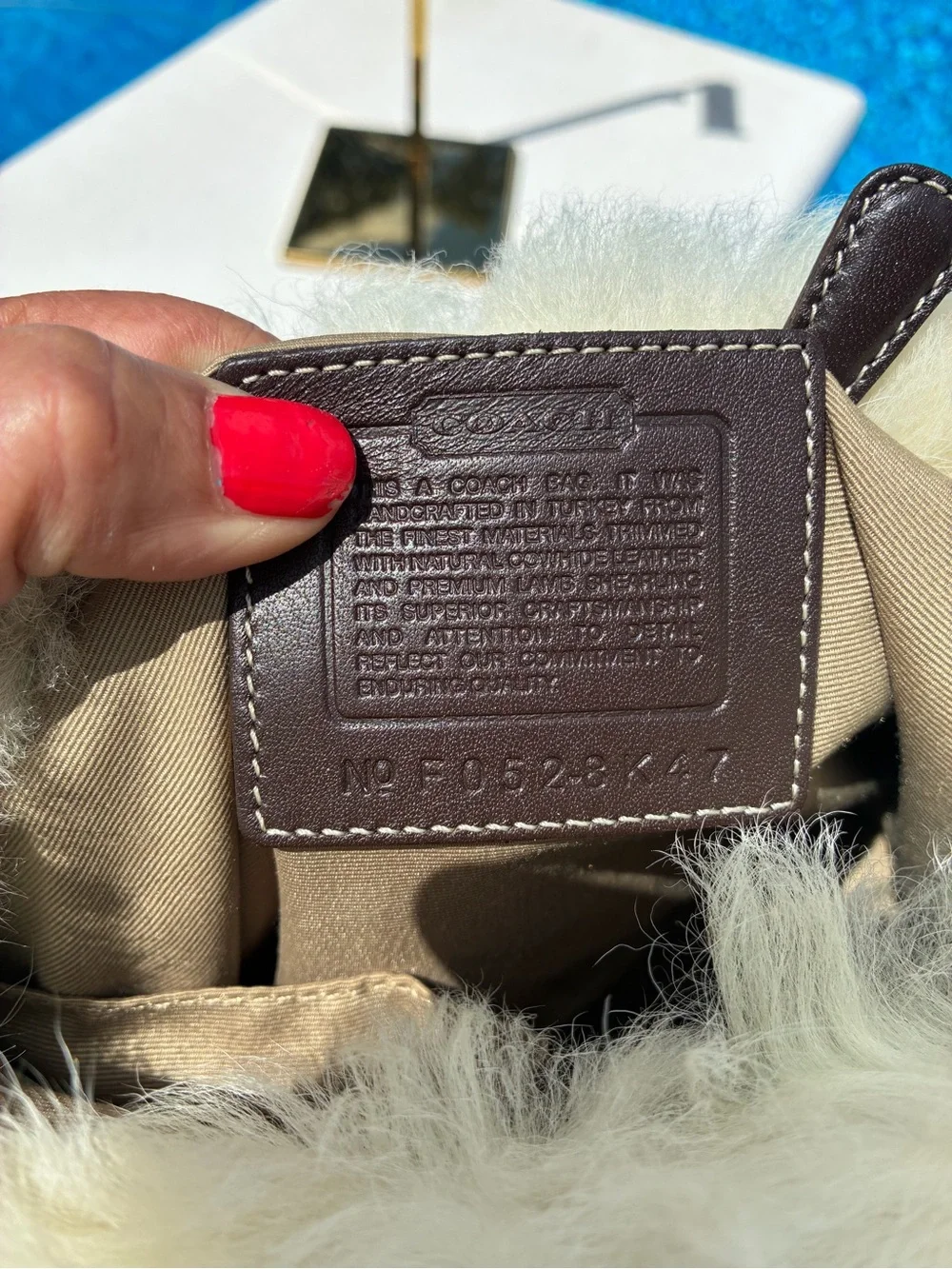 Coach F0528K47 Signature Shearling Fur Trim Shoulder Bag Brown Y2K